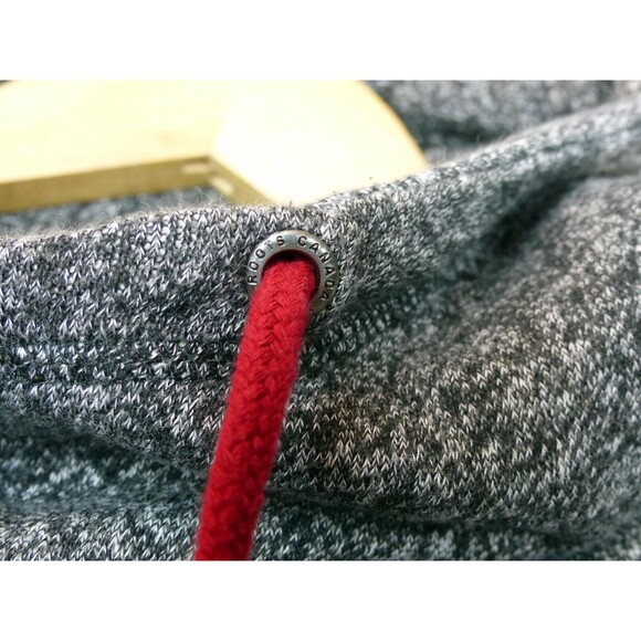 Roots Canada Womens XS Hooded Pullover Sweater Heather Black Varsity Cuffs - Picture 5 of 14